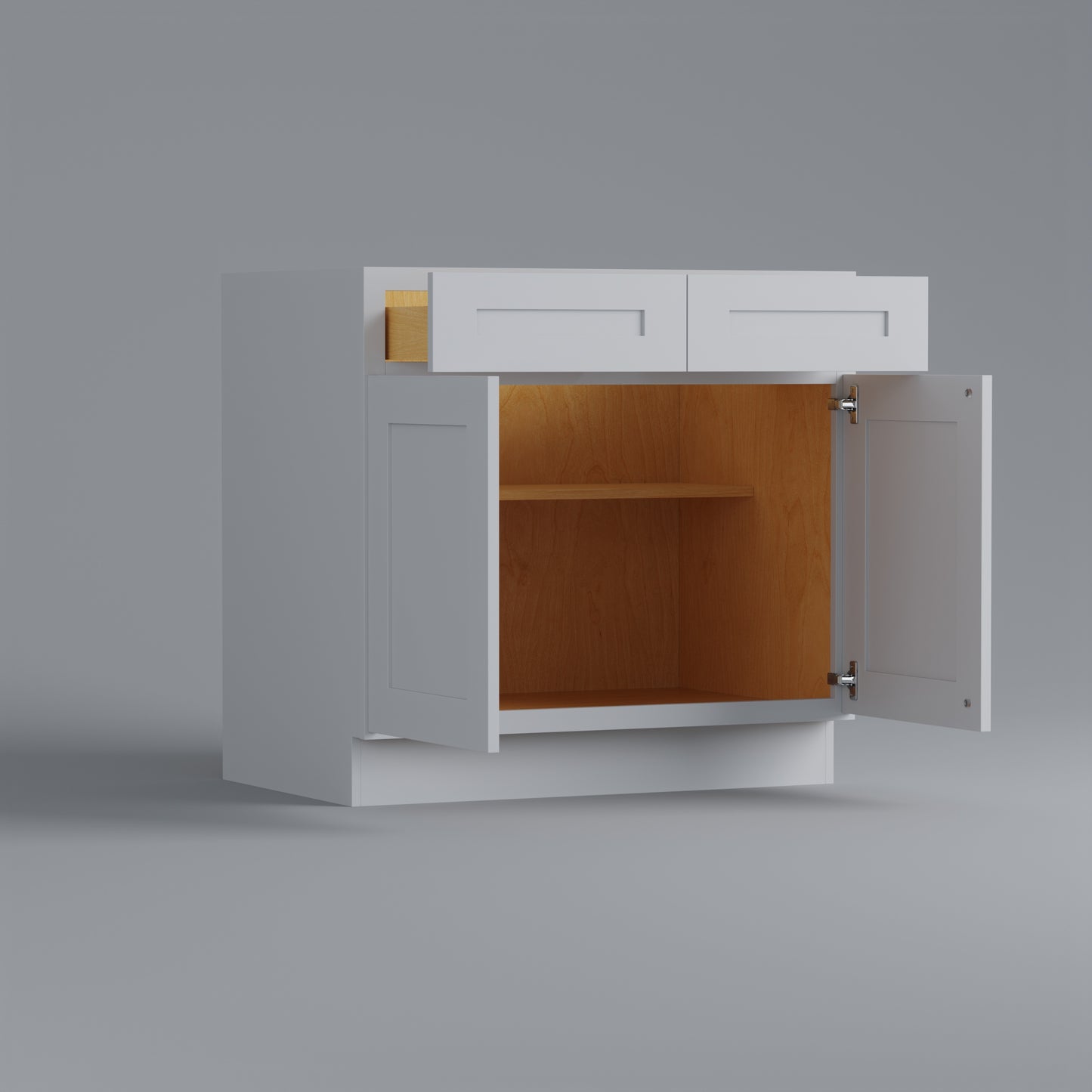 shaker base cabinet 36 white open