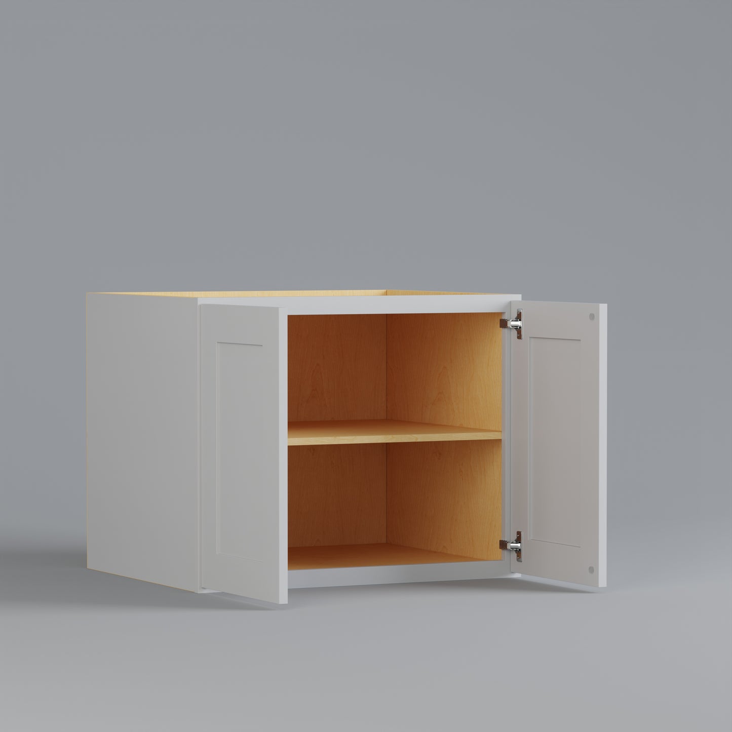 shaker wall cabinet white 3024 open