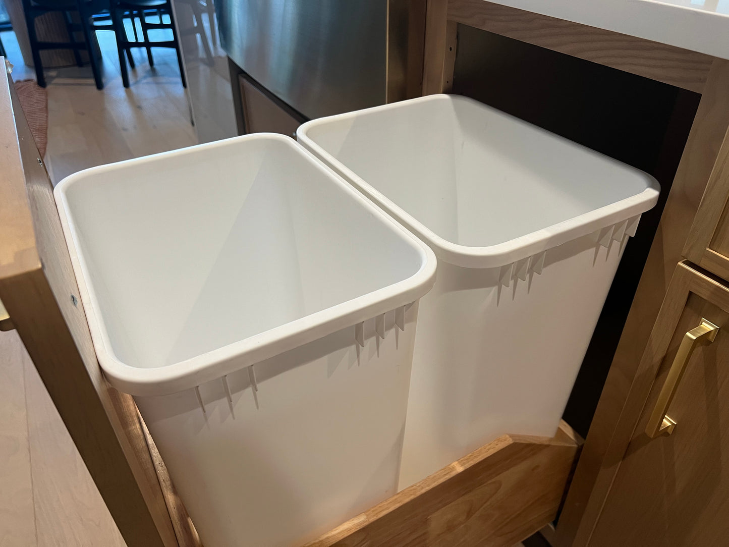 Pair of Waste Baskets / Trash Cans for Base Waste Basket Cabinet