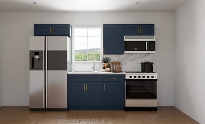 10 foot feet sample kitchen blue shaker