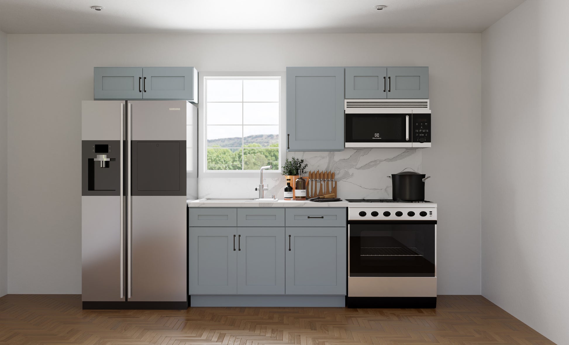 10 foot feet sample kitchen grey shaker