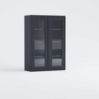 Slim Frame Shaker 42” H x 12” D Glass Door Wall Cabinet