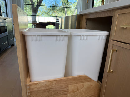 Pair of Waste Baskets / Trash Cans for Base Waste Basket Cabinet