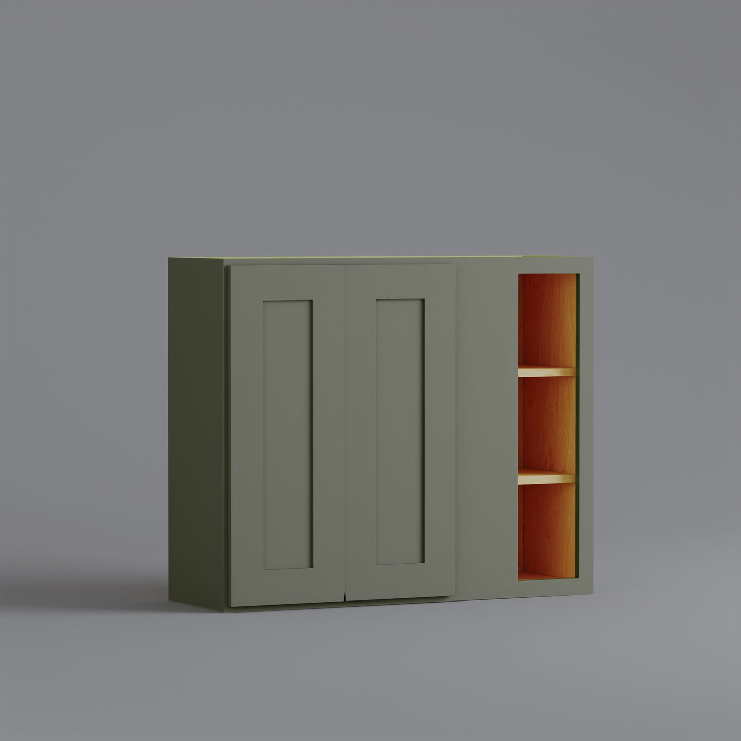 Shaker Blind Corner Wall Cabinet 24" to 36” W x 30" to 42” H x 12" D