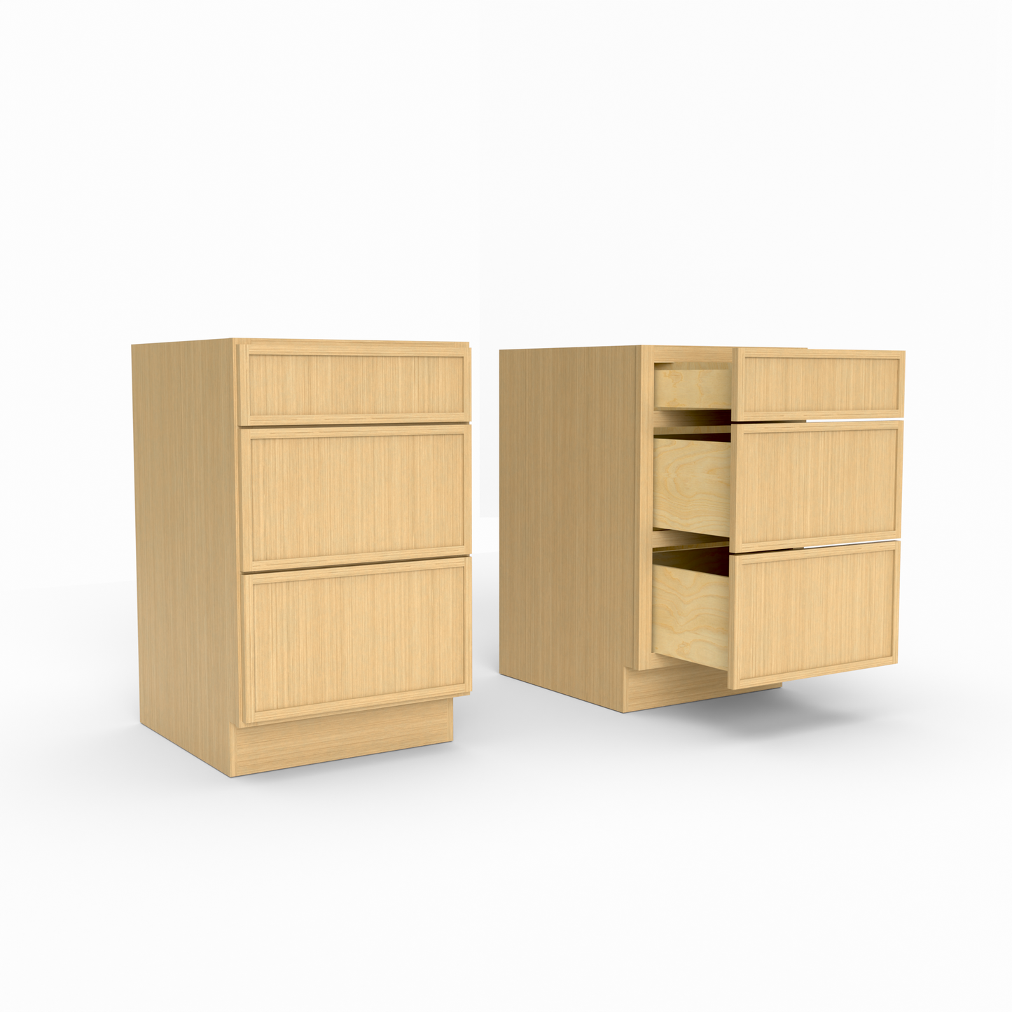 Slim Frame Shaker Three Drawer Base Cabinet 34.5" H x 24" D