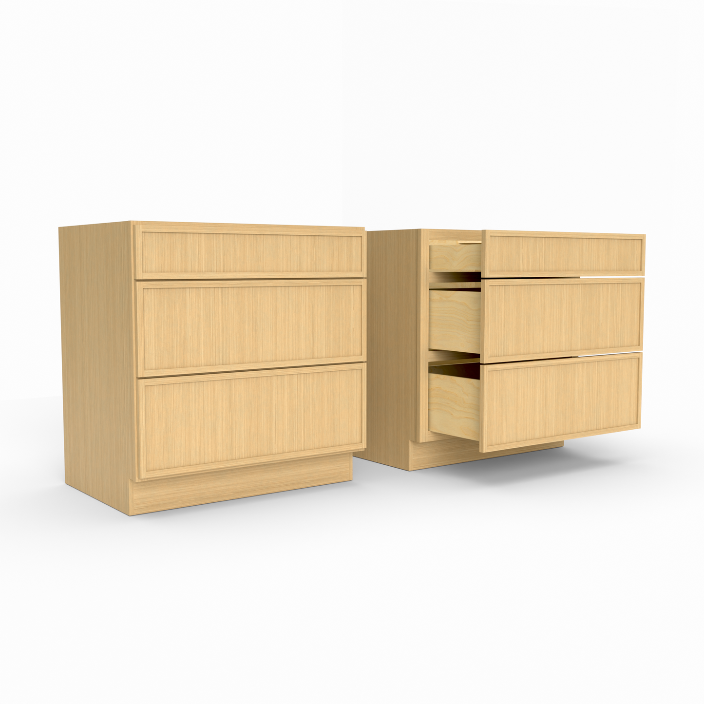 Slim Frame Shaker Three Drawer Base Cabinet 34.5" H x 24" D