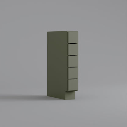 5 drawer spice cabinet 6 inch green sage