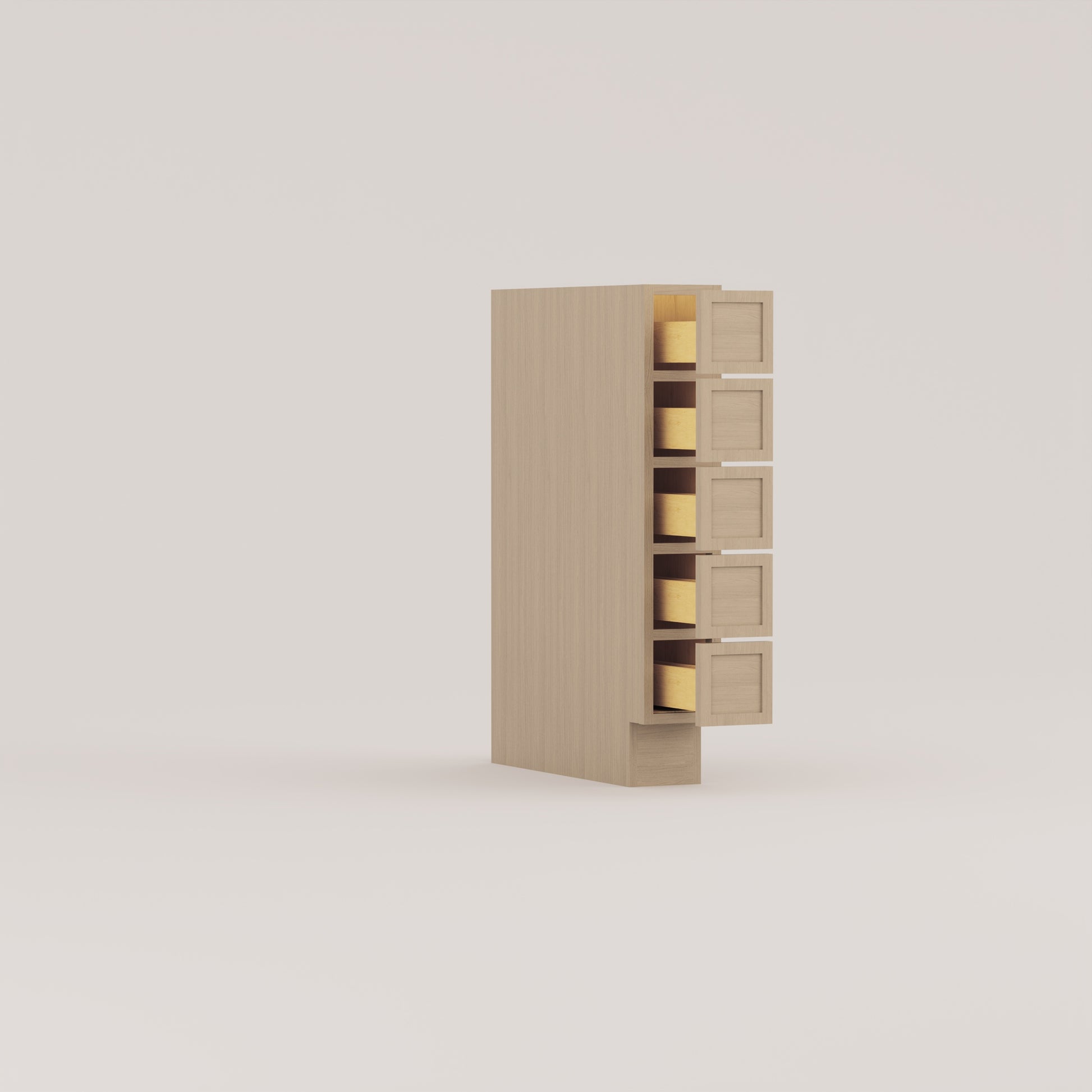 5 drawer spice utensilbase slim frame shaker cabinet rift cut white oak