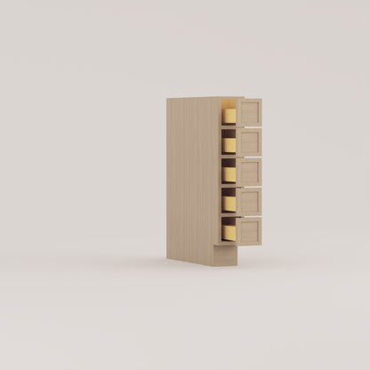 5 drawer spice utensilbase slim frame shaker cabinet rift cut white oak