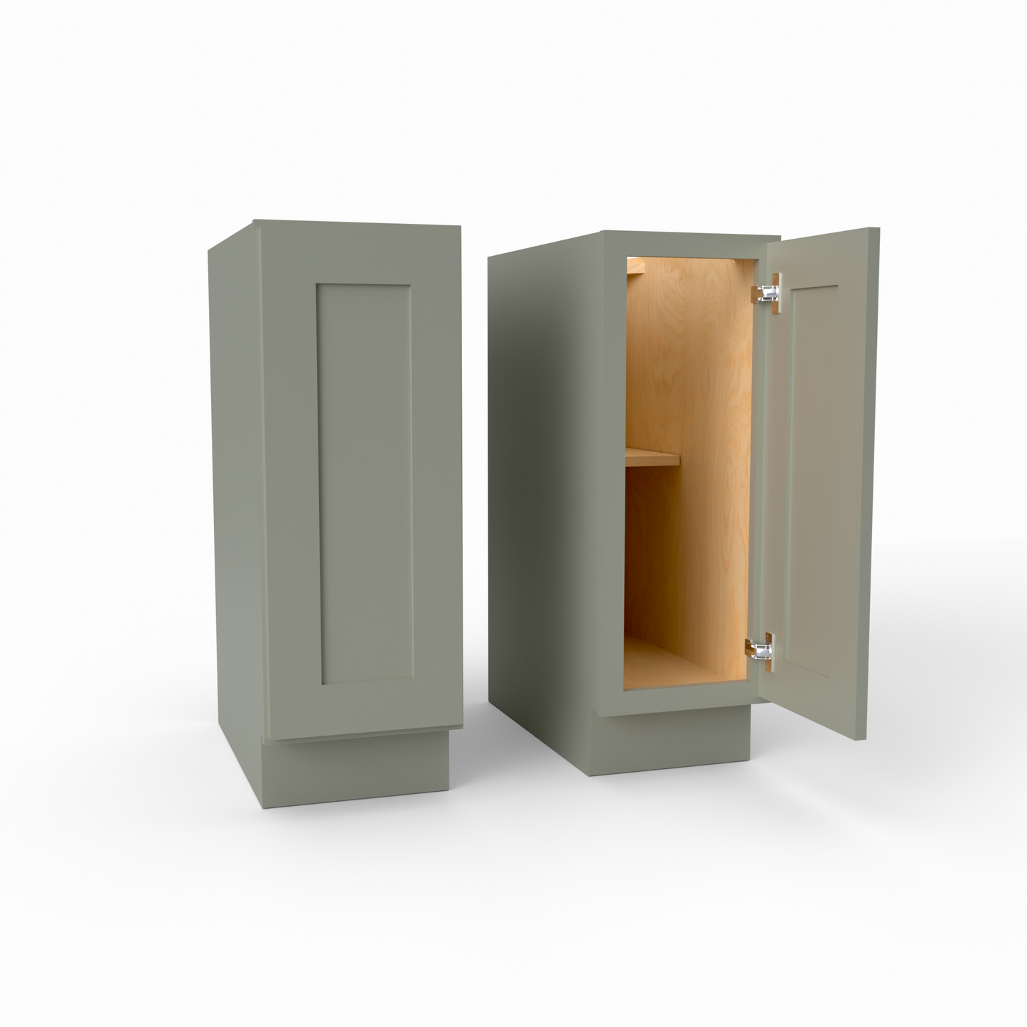 B12FH full height door Shaker base cabinet sage green