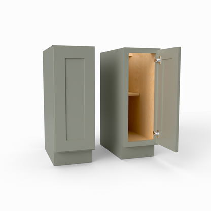 B12FH full height door Shaker base cabinet sage green