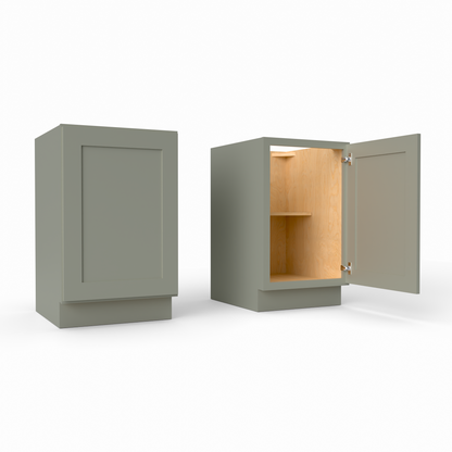 B21FH full height door Shaker base cabinet sage green