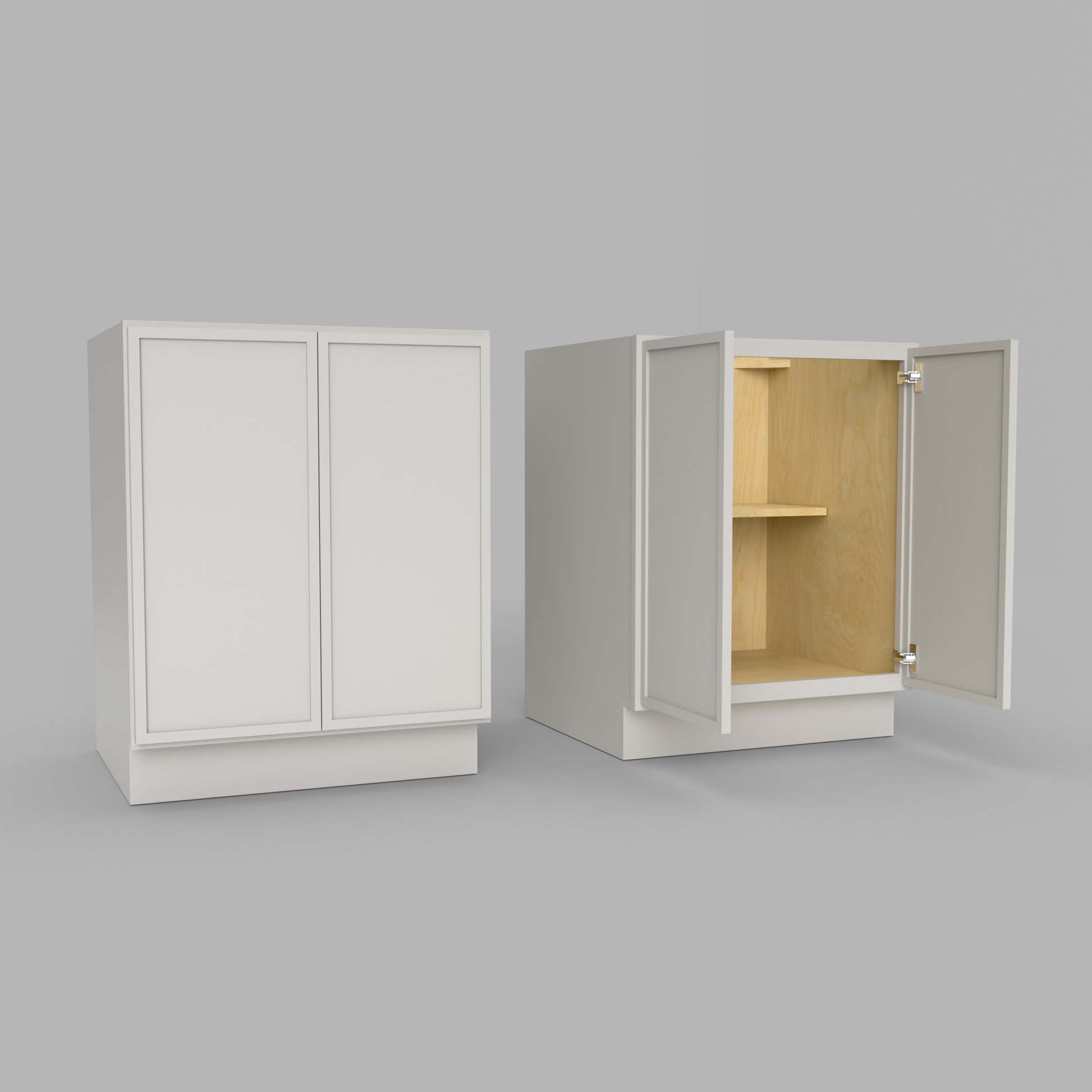 B27FH slim frame shaker full height base cabinet off white cream

