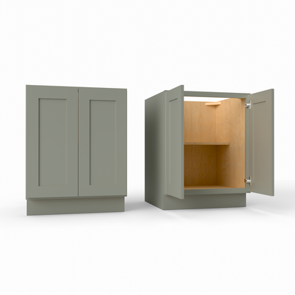 B27FH full height door Shaker base cabinet sage green
