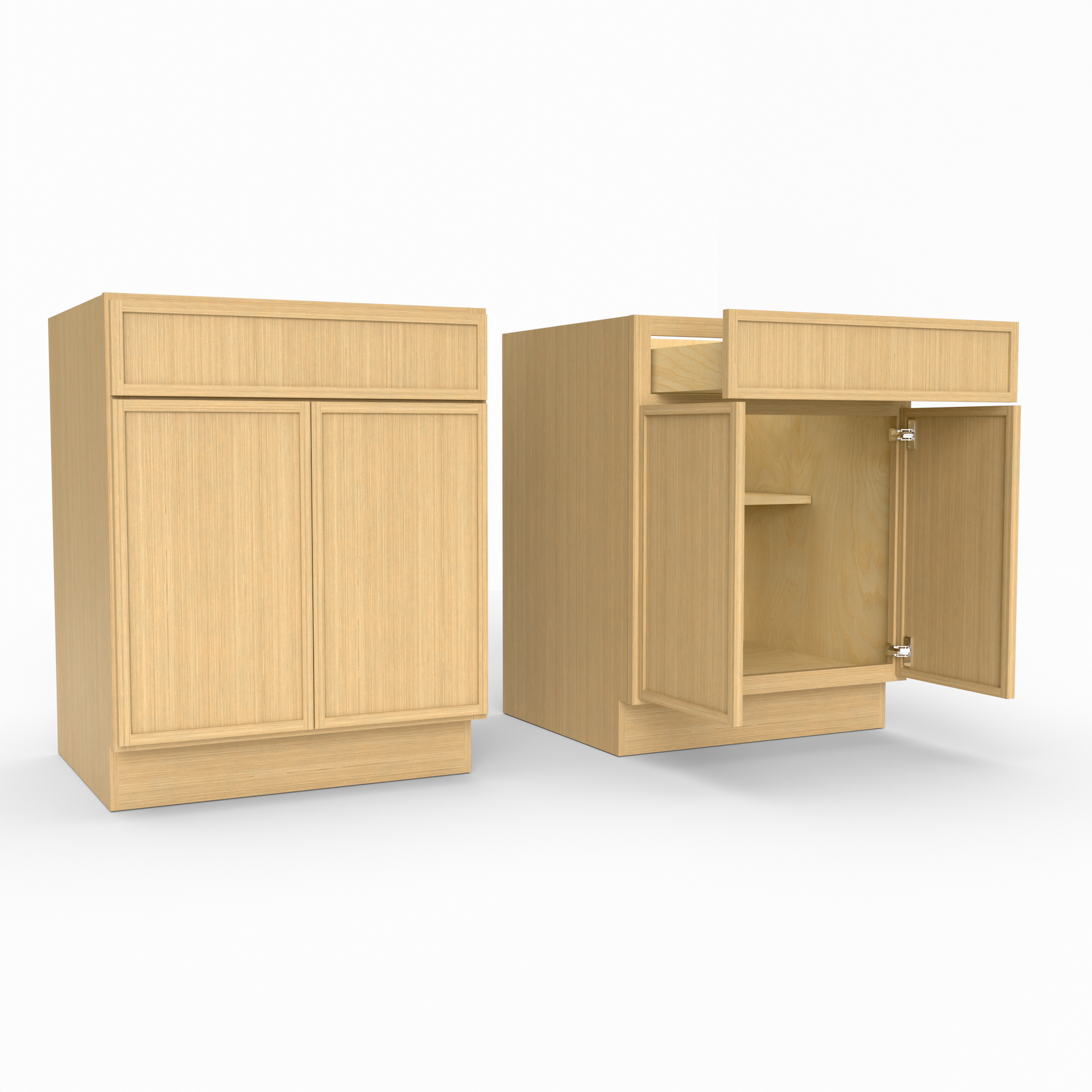 B27 slim frame shaker base cabinet rift white oak
