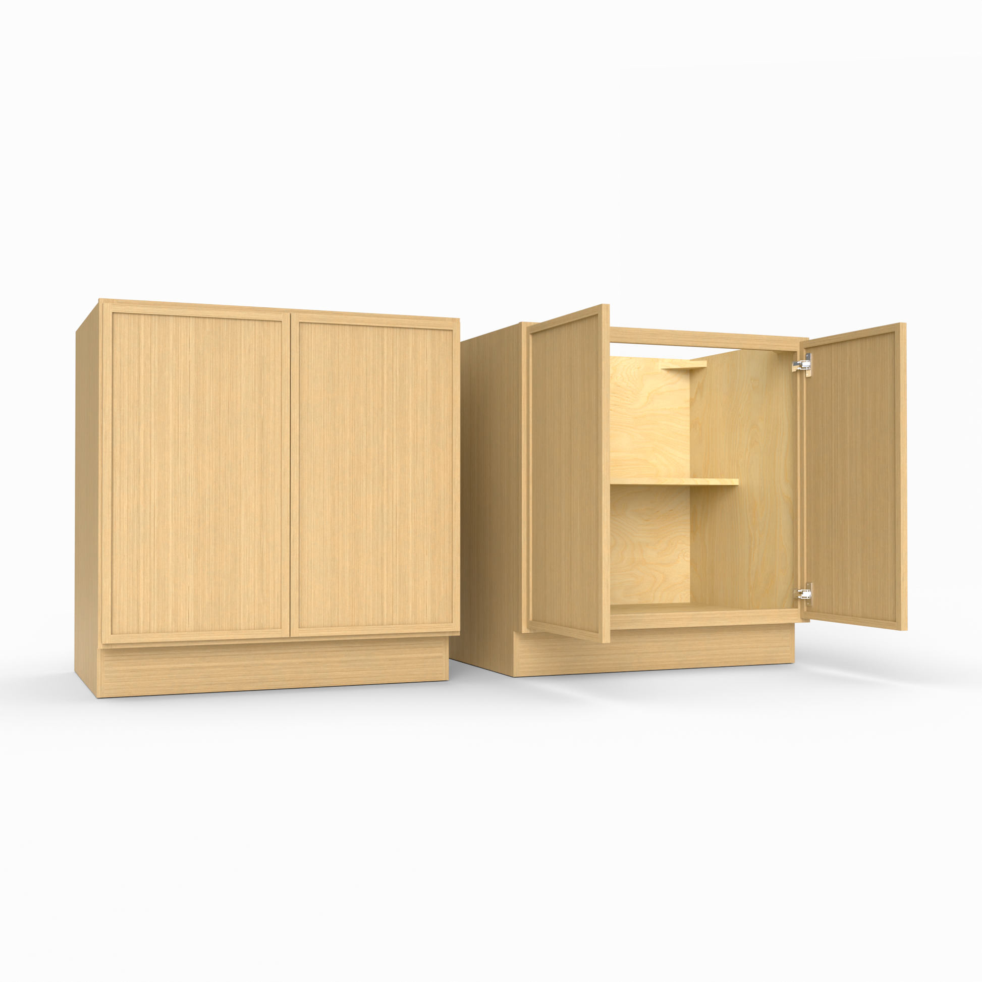 B33FH slim frame shaker full height base cabinet rift white oak
