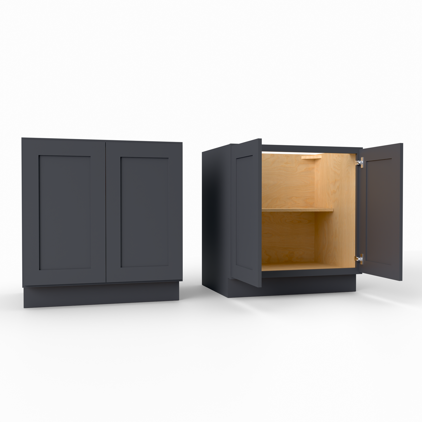 B33FH full height shaker base cabinet midnight black