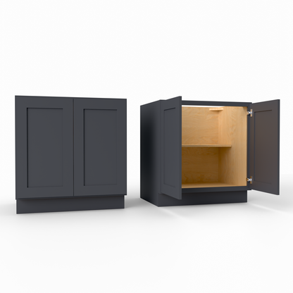 B33FH full height shaker base cabinet midnight black