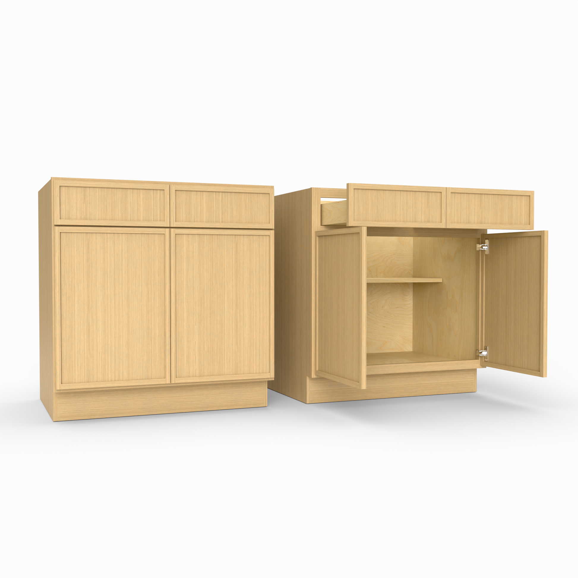 B33 slim frame shaker base cabinet rift white oak
