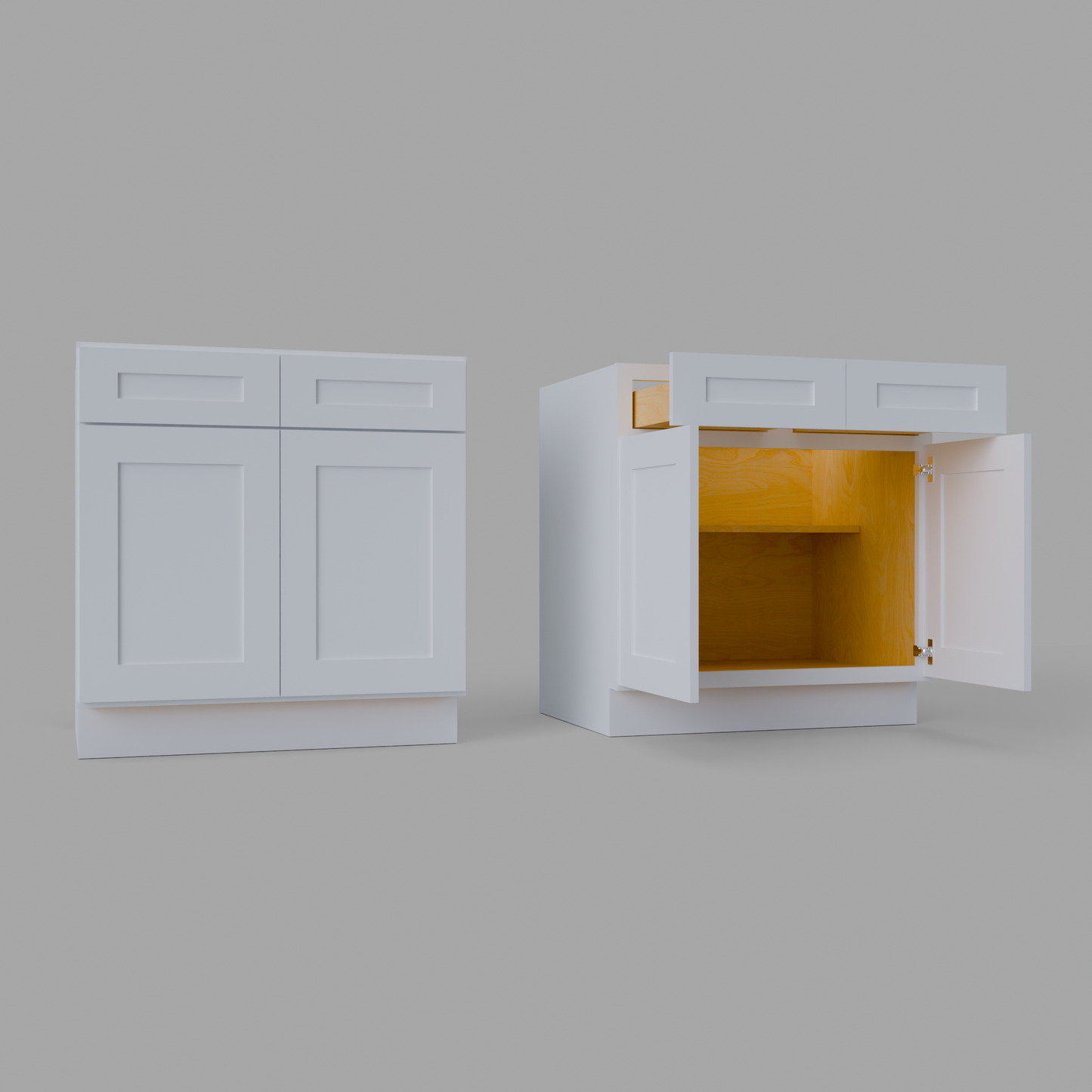 B33 shaker base cabinet white