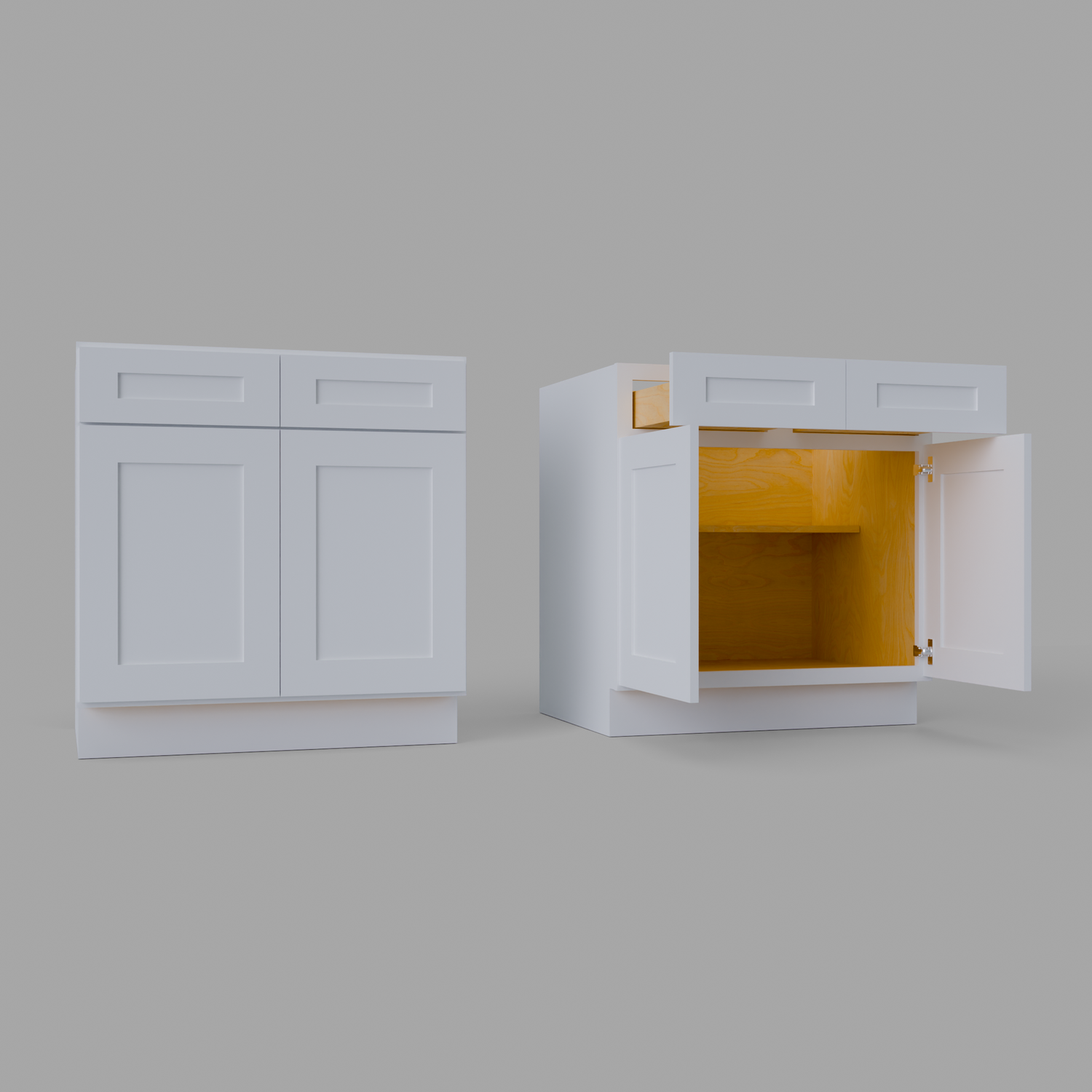 B33 shaker base cabinet white