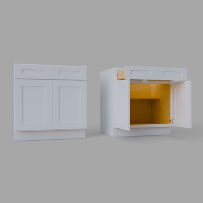 B33 shaker base cabinet white