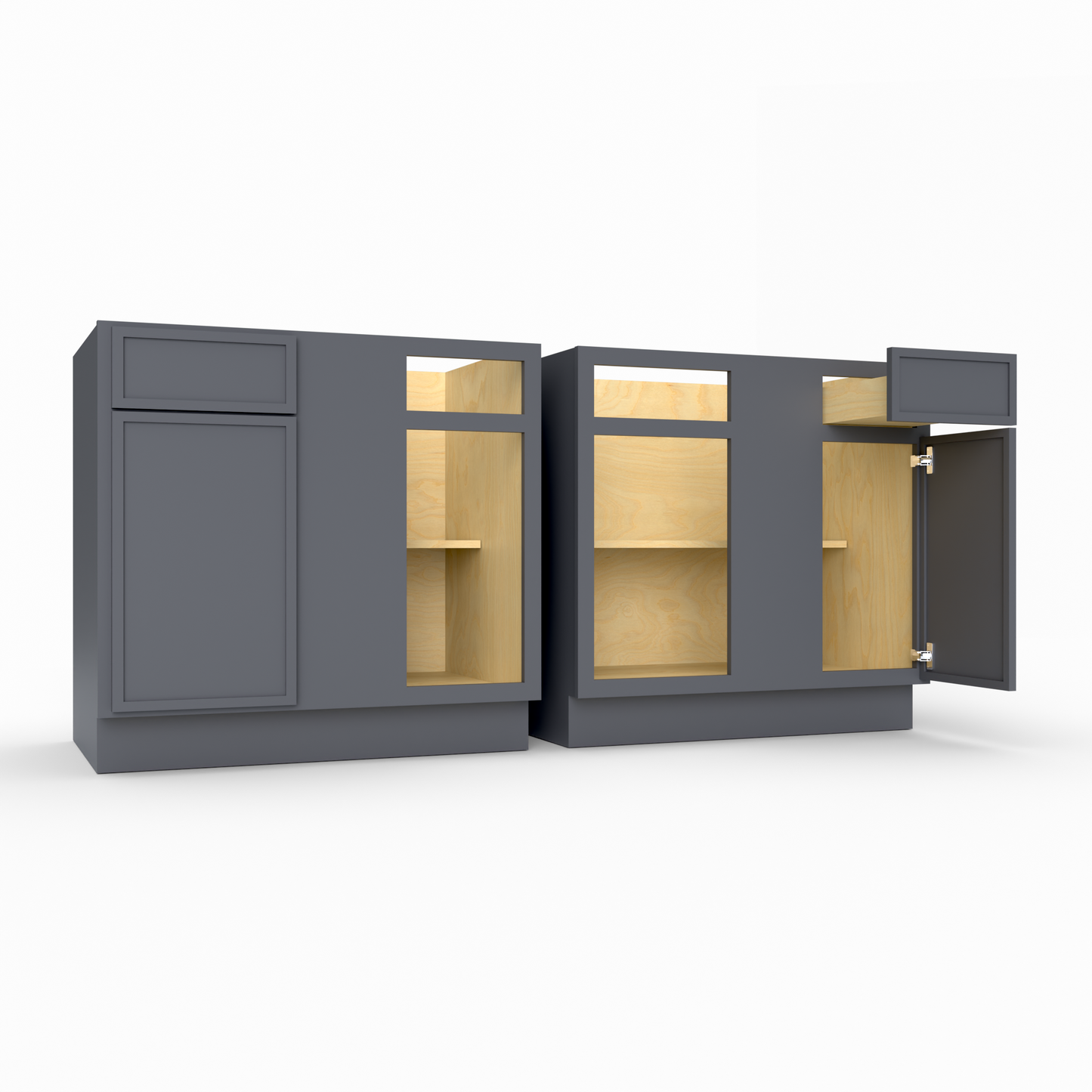 Slim Frame Shaker Blind Corner Base Cabinet 36"-42” W x 34.5" H x 24" D