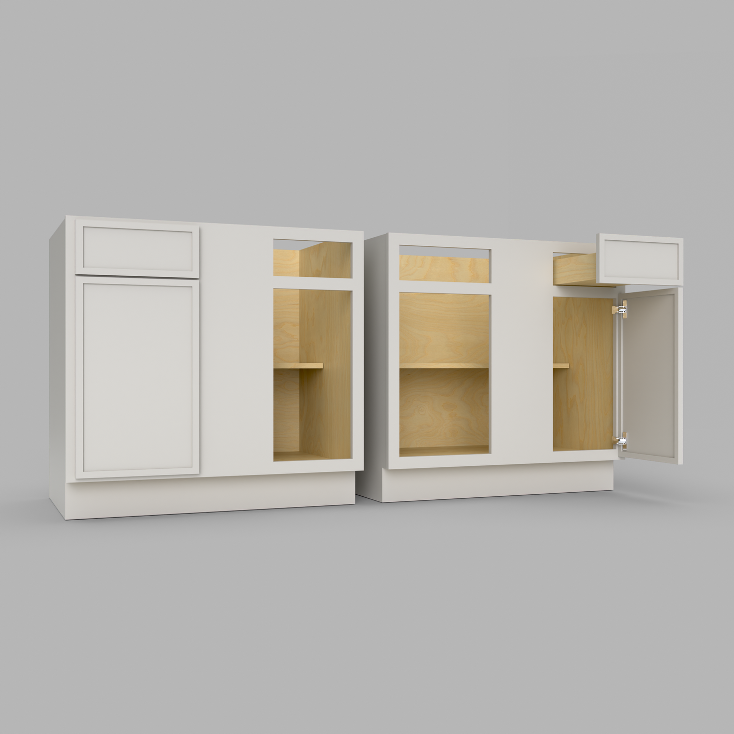 Slim Frame Shaker Blind Corner Base Cabinet 36"-42” W x 34.5" H x 24" D