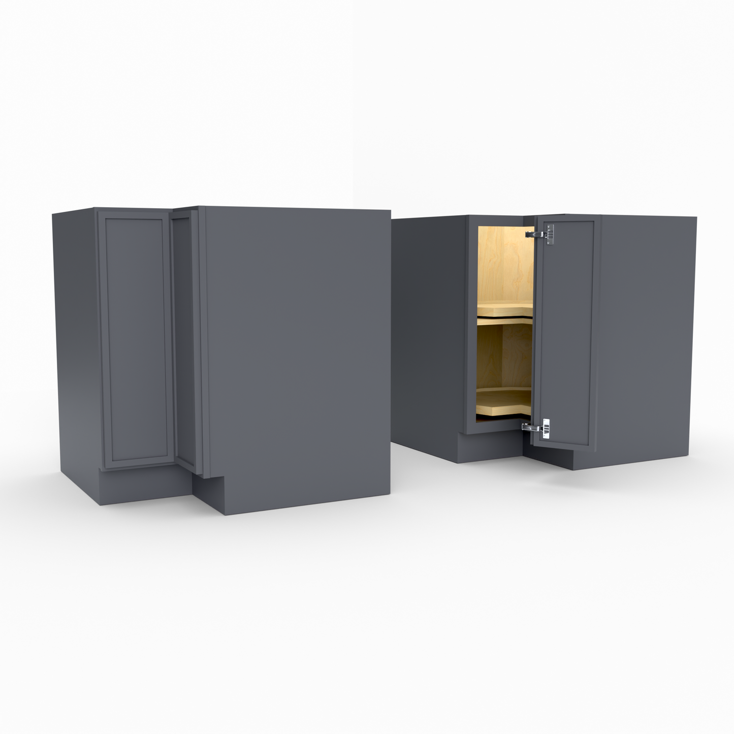 Slim Frame Shaker Lazy Susan Base Corner Cabinet 33" to 36” W x 34.5" H x 24" D