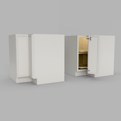 Slim Frame Shaker Lazy Susan Base Corner Cabinet 33" to 36” W x 34.5" H x 24" D