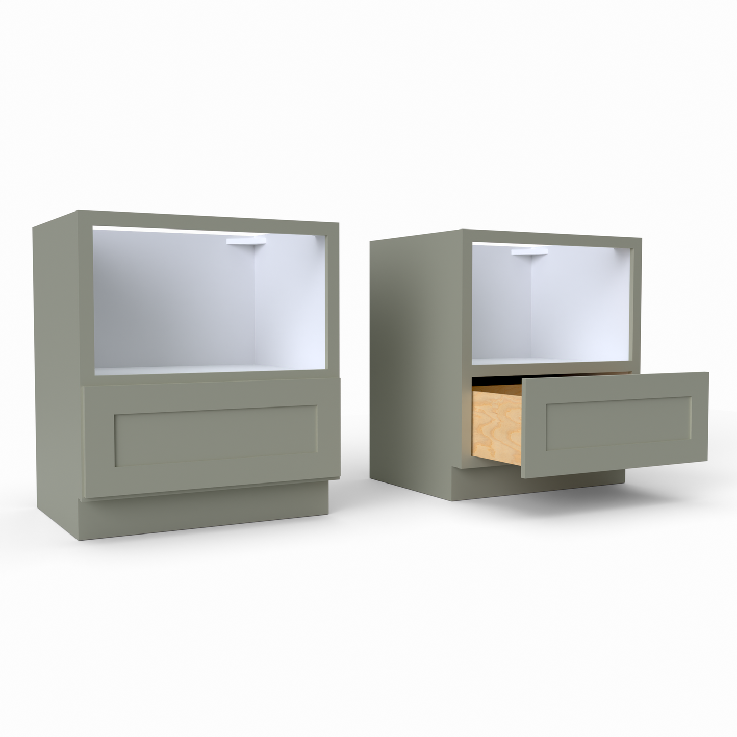 BM30 microwave Shaker base cabinet sage green