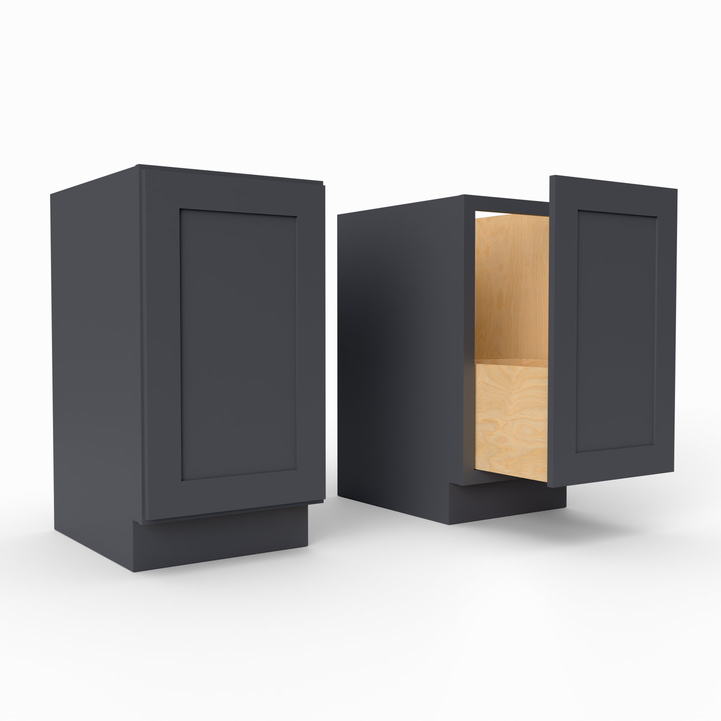 BWB18FH full height door wastebasket trash Shaker Base Cabinet Midnight Black