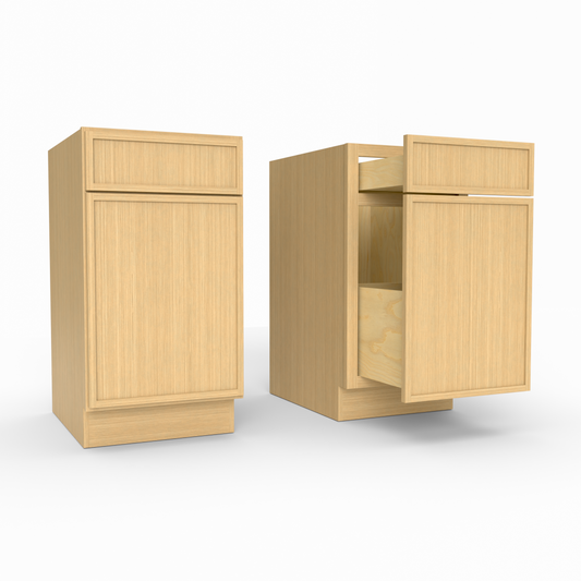 Slim Frame Shaker Waste Basket Trash Can Base Cabinet 18" W x 34.5" H x 24" D