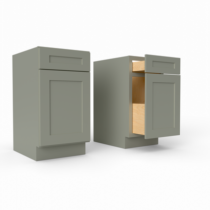 BWB18 trash waste basket Shaker base cabinet sage green