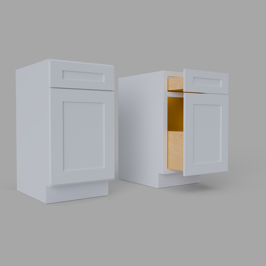 BWB18 trash waste basket base cabinet white 18 inch