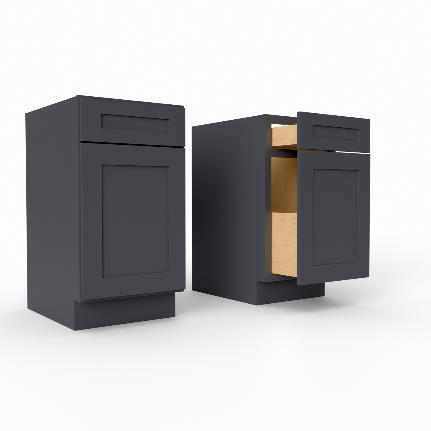 BWB18 waste basket trash Shaker Base Cabinet Midnight Black