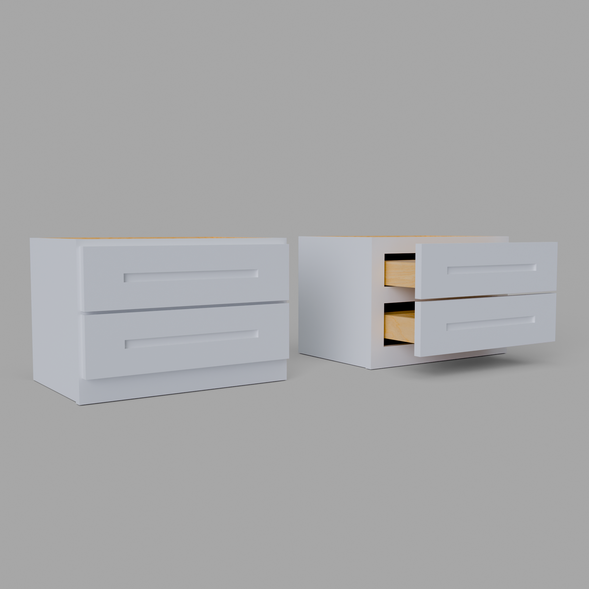Shaker Countertop Two Drawer Cabinet 12 Shaker Countertop Two Drawer Cabinet 12