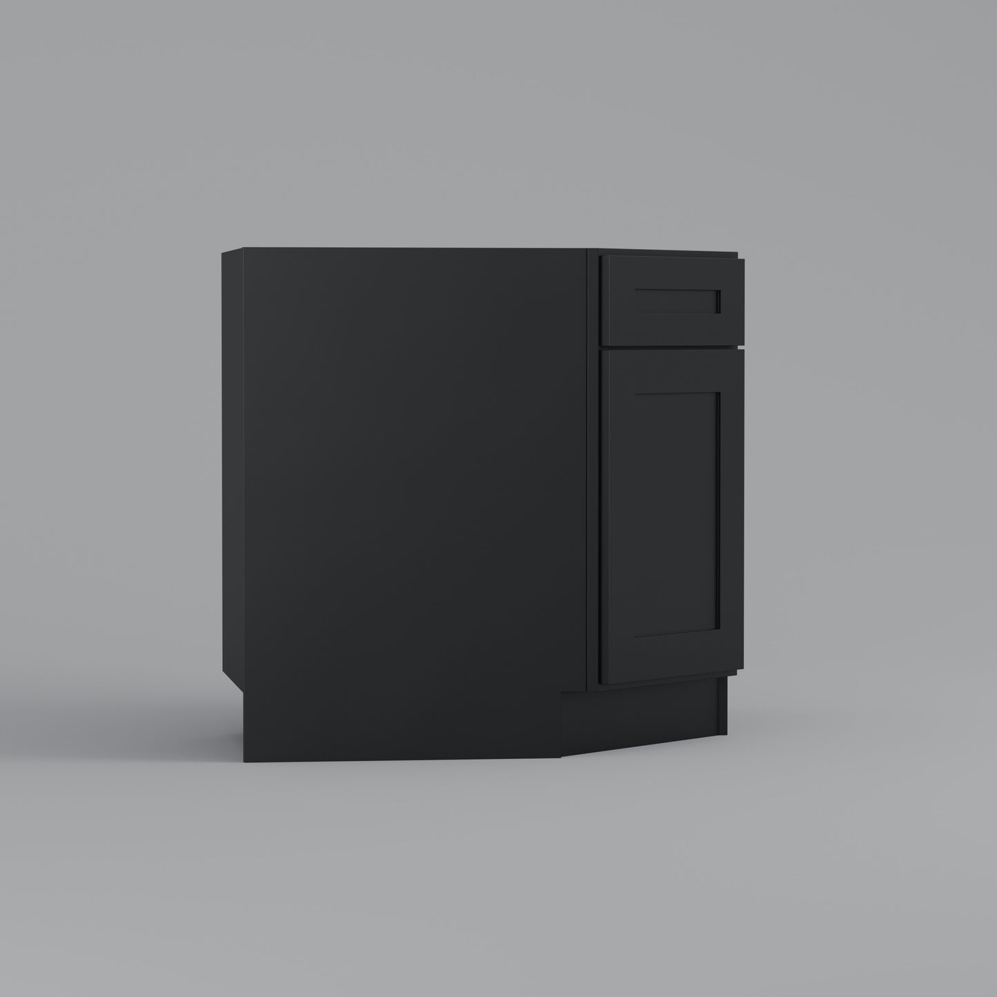 Corner sink base cabinet black