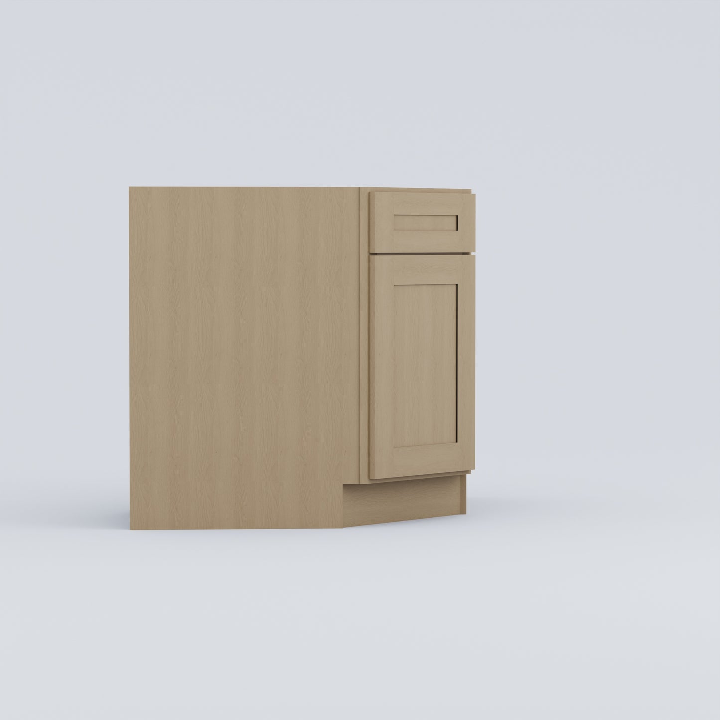 Corner sink base cabinet natural wood