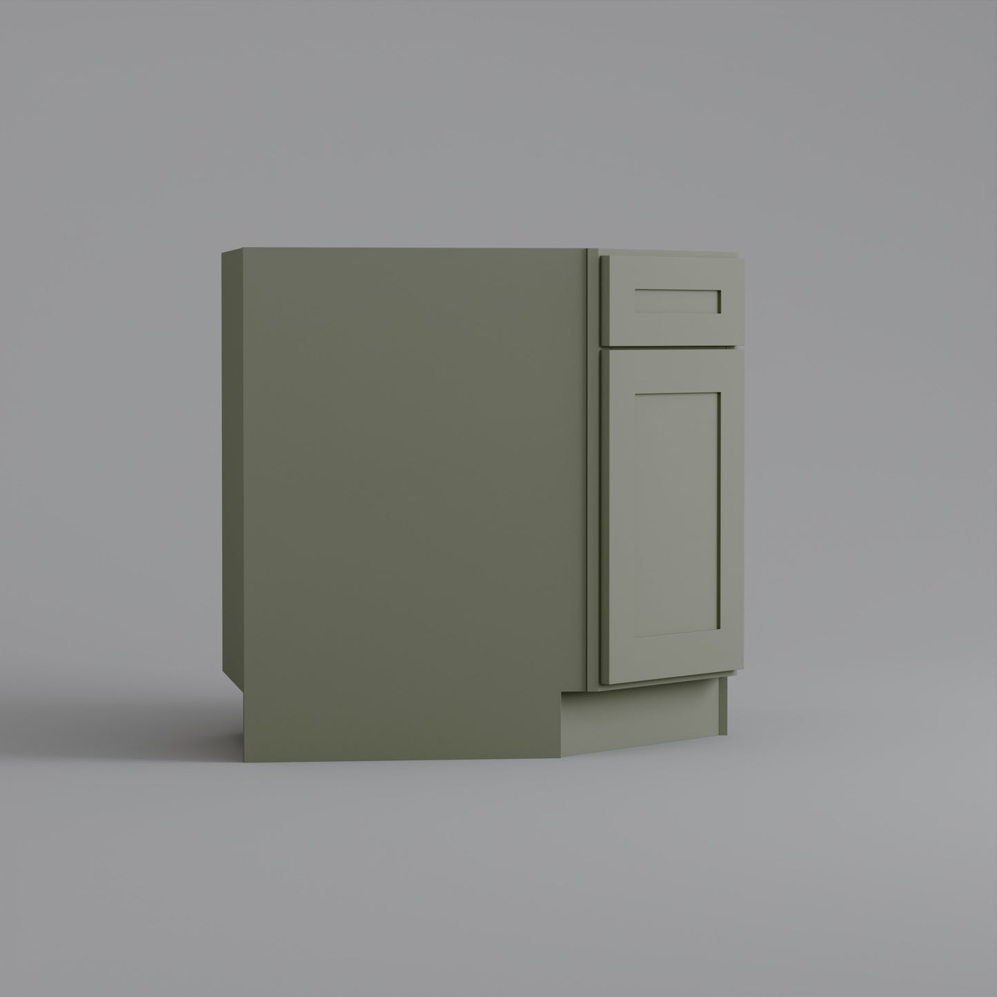 Corner sink base cabinet sage green