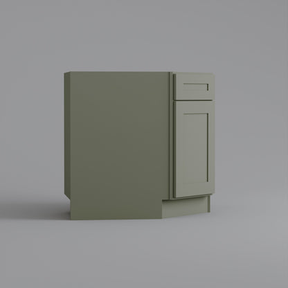 Corner sink base cabinet sage green