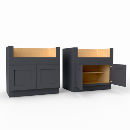 FSB36 apron farm sink Shaker Base Cabinet Midnight Black