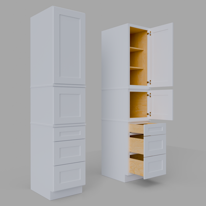MP3D189024 Shaker tall pantry cabinet white