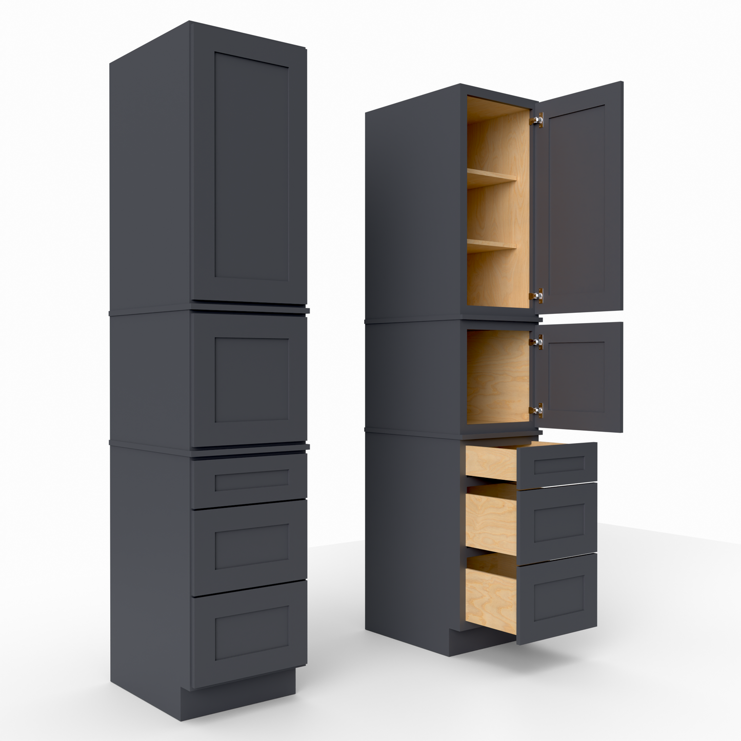 MP3D189024 shaker pantry tall cabinet midnight black