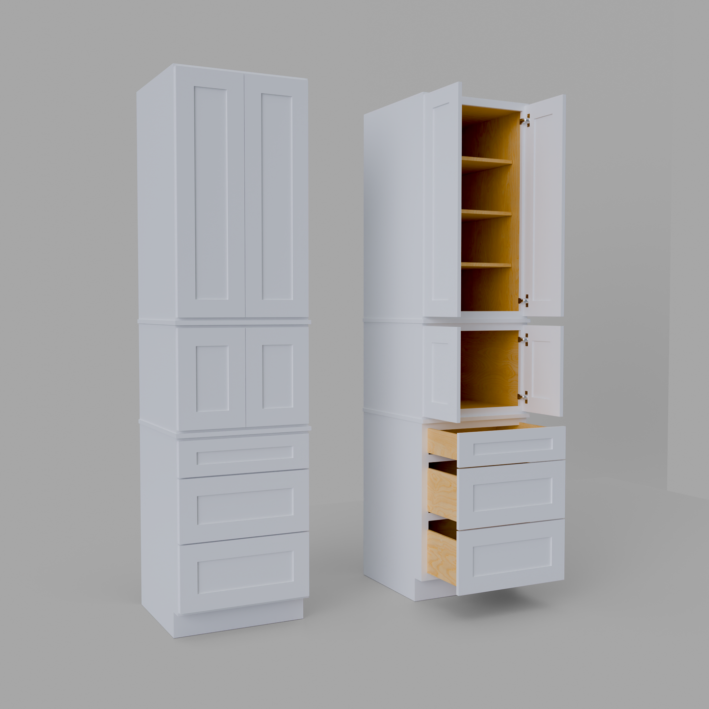 MP3D249624 shaker tall pantry cabinet white
