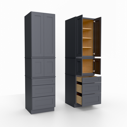 MP3D249624 shaker pantry tall cabinet midnight black
