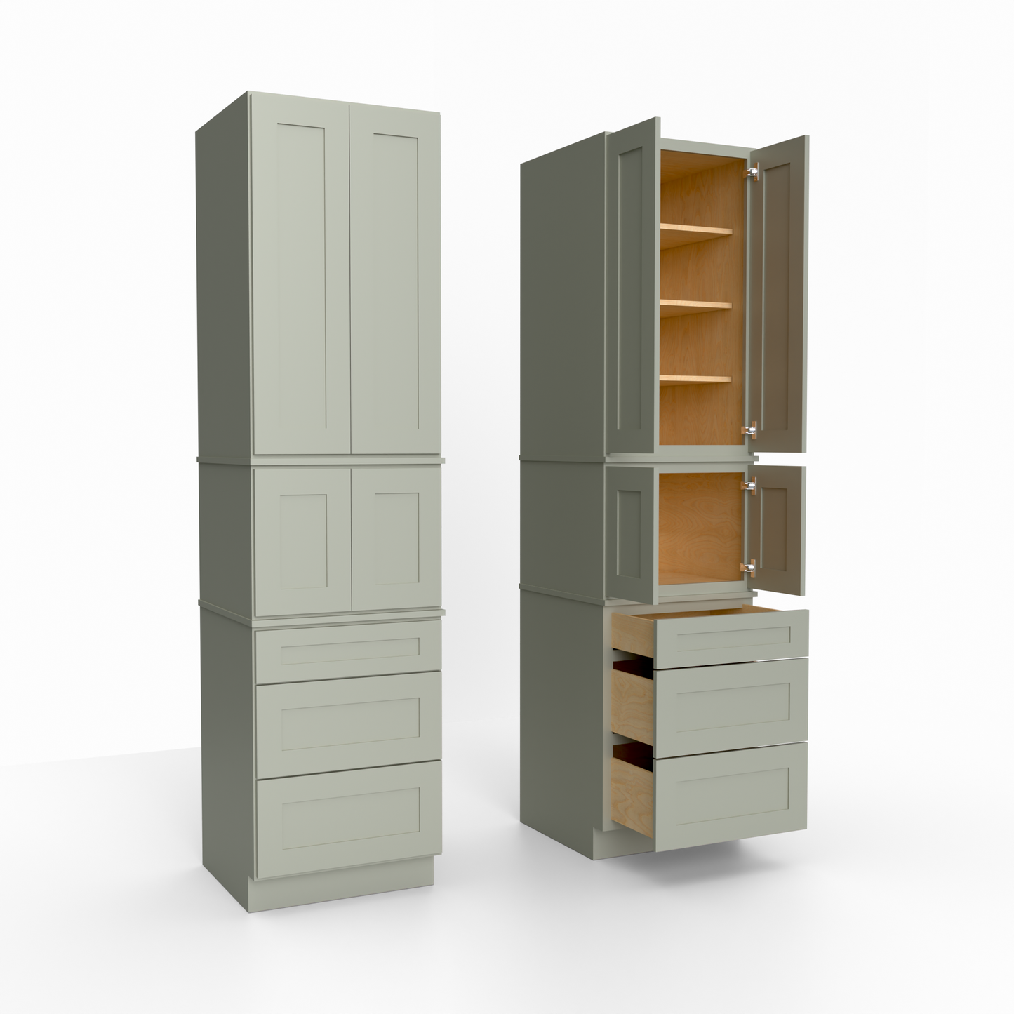 MP3D249624 shaker pantry tall cabinet sage green

