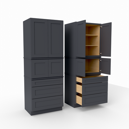 MP3D339024 shaker pantry tall cabinet midnight black