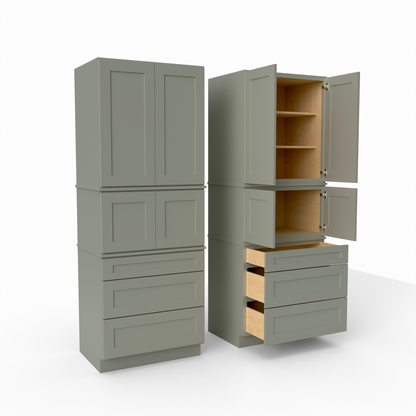 MP3D339024 shaker pantry tall cabinet sage green