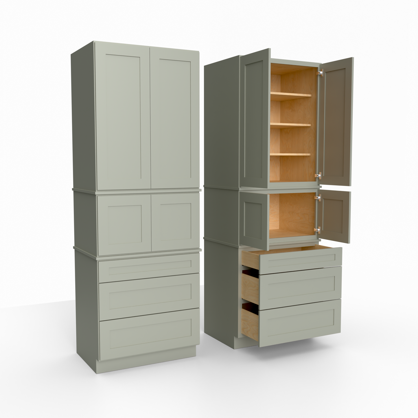 MP3D339624 shaker pantry tall cabinet sage green
